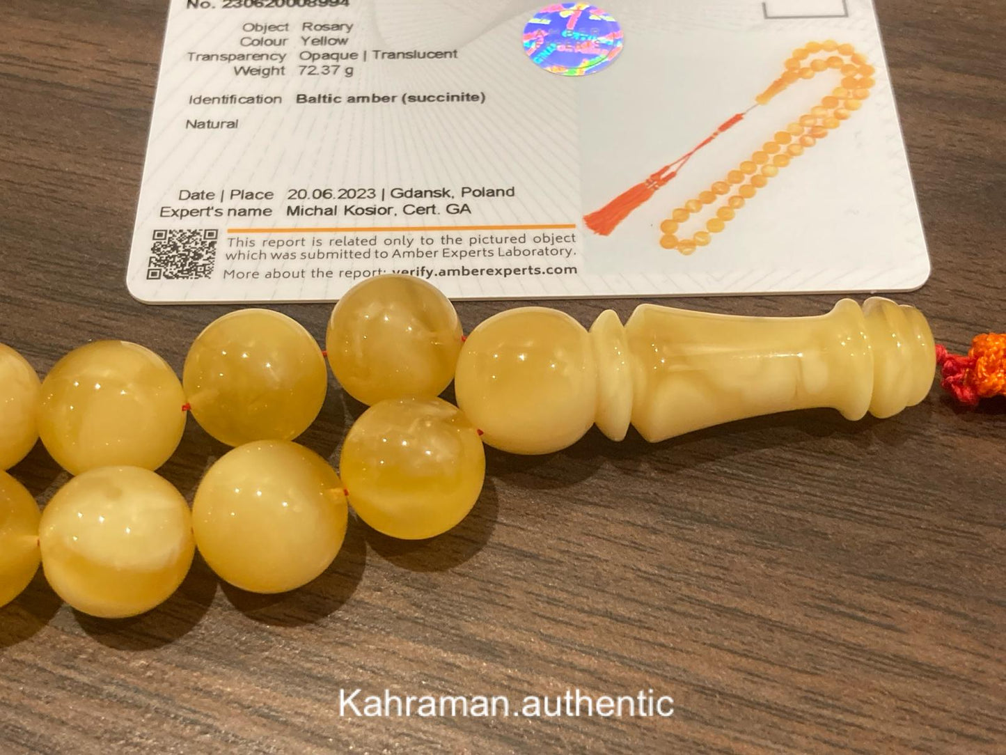 Certified amber rosary from Poland