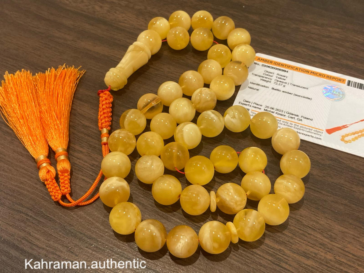 Certified amber rosary from Poland