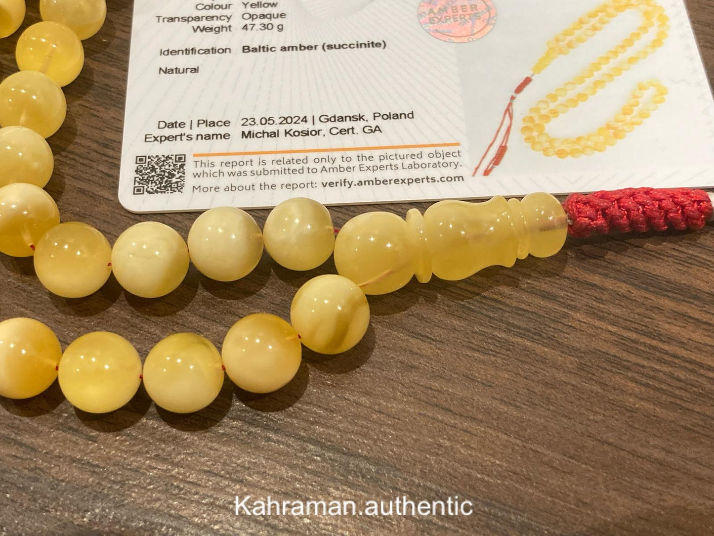  مسبحة كهرب منوصف قيمر و عسل معتمدة